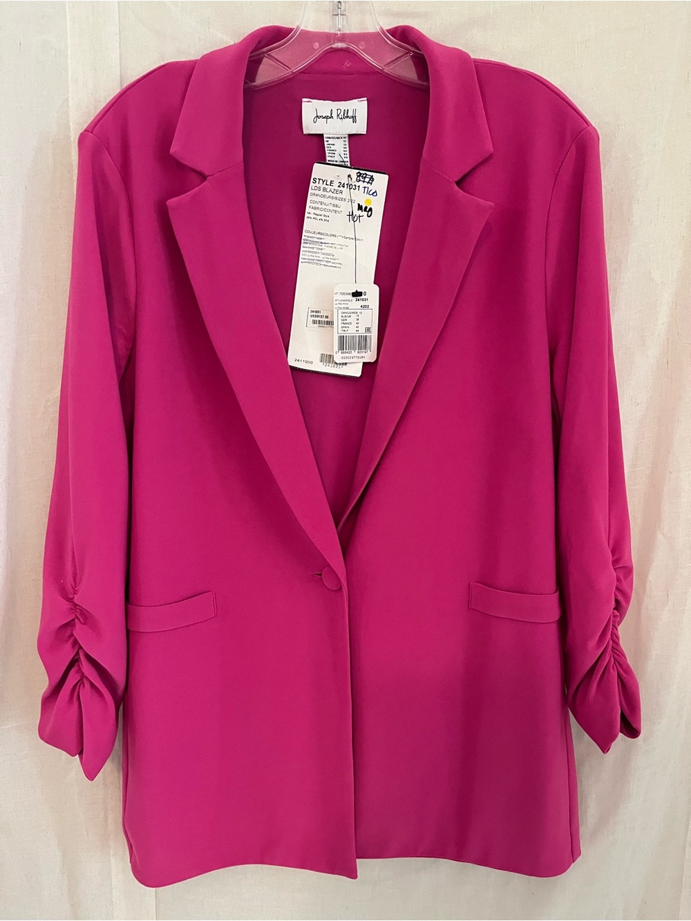 Joseph Ribkoff Vibrant Pink Single-Button Blazer